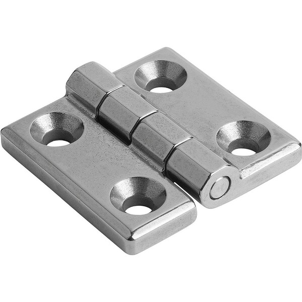 Hinge 39X39, Stainless Steel Polished, A1=12, 5, A2=12, 5, A3=19, 5, A4=19, 5